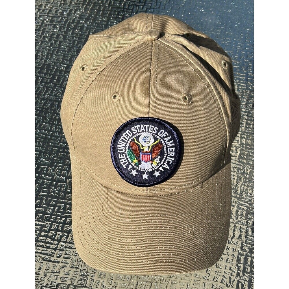 Titleist Khaki Hat United States Of America Patch Navy Adjustable
